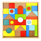 Конструктор "Городок" наполовину окрашенный,  45 деталей  