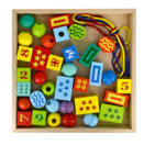 Деревянный конструктор «Конструктор шнуровочка»,   35 деталей, 3 шнурка, деревянная коробка
