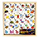 Деревянный конструктор "Шнуровка азбука", 33 детали, 4 шнурка, деревянная коробка 