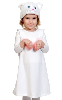Костюм белой кошечки плюшевый