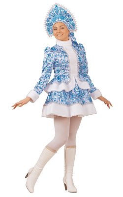 Костюм Снегурочка-кокетка гжель