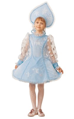 Костюм Снегурочки велюровый голубой