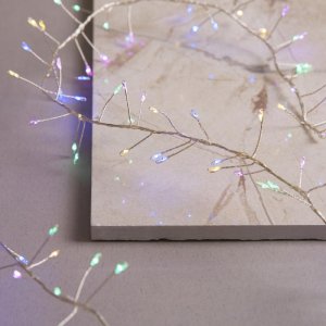 НИТЬ уличная, мишура роса, Д:2 м, Н.С. LED-200-4.5В, контр. 8 р., МУЛЬТИ   