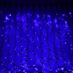 Гирлянда "Занавес" улич. УМС, 2х6 м, каучук Н.Т, LED-1520-220V, шнур питания Н.Т, СИНИЙ   