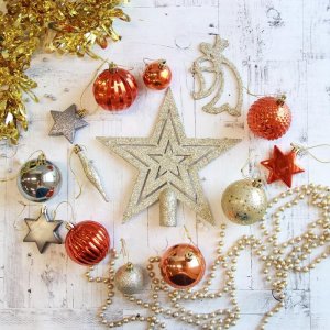 Набор украшений пластик (набор 50 шт) 29*36*7 см LUXE        