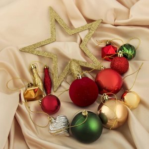 Набор украшений пластик 50 шт Новогодняя фантазия микс          