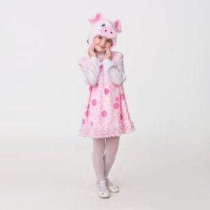 Карнавальный костюм "Свинка Бетта", маска, сарафан, р.28   