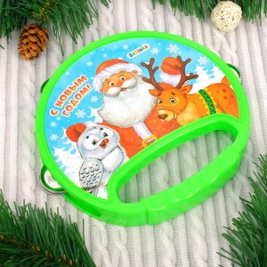 Бубен с ручкой «С Новым Годом!» набор 3шт