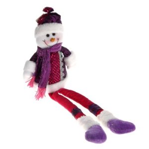 Мягкая игрушка "Снеговик в цветном наряде" (длинные ножки)