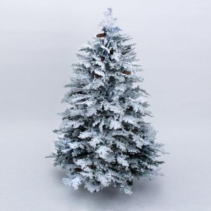 Елка "Элит снежная" с шишками (литые ветки) 210 см, d нижнего яруса 125 см, 500 веток 