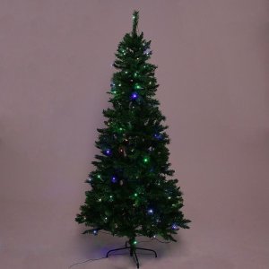 Елка Эксклюзив фибро цветные огоньки 240 см, d нижнего яруса 120 см, 950 веток 