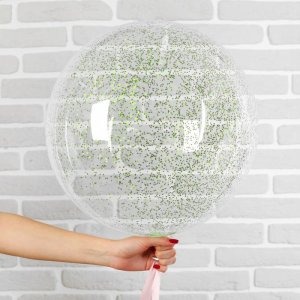 Шар полимерный 20" "Сфера", маленькие звезды, цвет светло-зеленый, 1 шт   