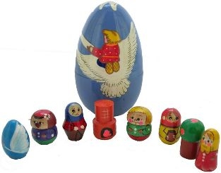 Пальчиковый театр в яйце "Гуси-лебеди" 