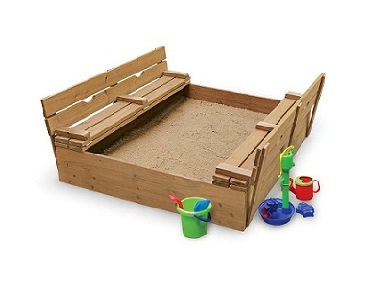 Песочница деревянная с лавочками 3