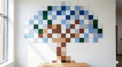 Комплект акустических войлочных стендов "Дерево Зимой"