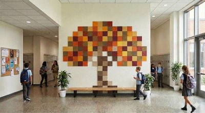 Комплект акустических войлочных стендов "Дерево Осенью" КВС-60 галерея 1