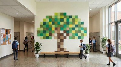 Комплект акустических войлочных стендов "Дерево Летом" КВС-61 галерея 1