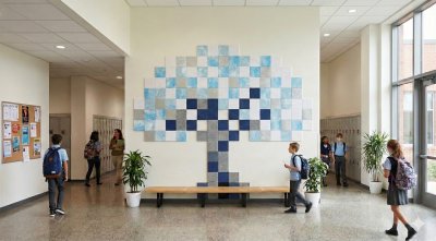 Комплект акустических войлочных стендов "Дерево Зимой" КВС-62 галерея 1