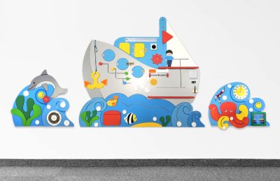 Бизиборд "Кораблик" с двумя полочками 46995 галерея 2