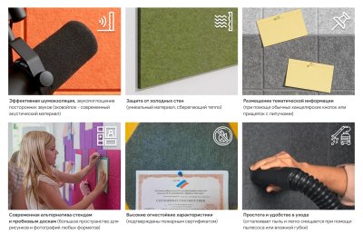 Комплект акустических войлочных стендов "Дерево Весной" КВС-63 галерея 2