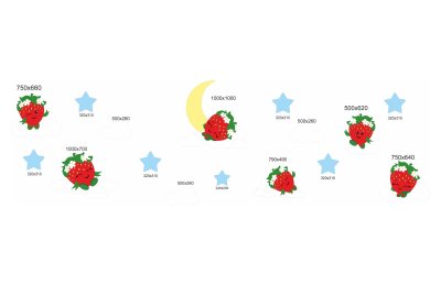Комплект декораций для спальни "Землянички" 6 метров 50392 галерея 1
