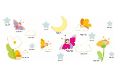 Комплект декораций для спальни "Бабочки" на 2 стены 50395 галерея 1