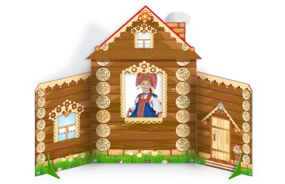 Двусторонняя декорация "Русская избушка. Зима-Лето" 49314 галерея 1