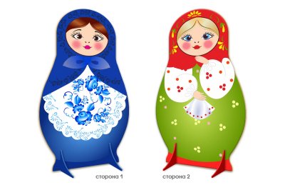 Двусторонняя напольная декорация "Матрешка" большая 51482 галерея 3