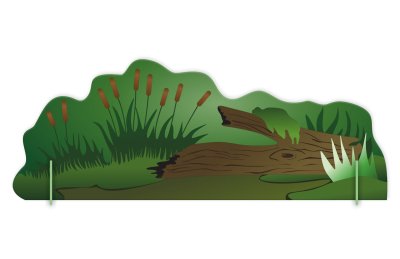 Двусторонняя напольная декорация "Камыши-Подсолнухи-2"  51497 галерея 2