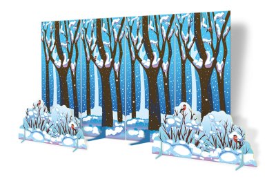 Комплект двусторонних декораций “Лес. Лето-Зима” 51505 галерея 2