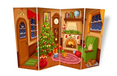 Двусторонняя ширма "Рождество-Лес"  51736 галерея 1