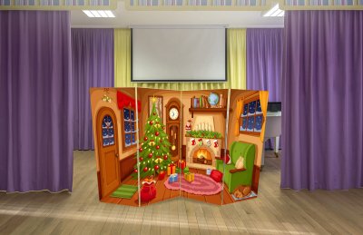 Двусторонняя ширма "Рождество-Лес"  51736 галерея 2