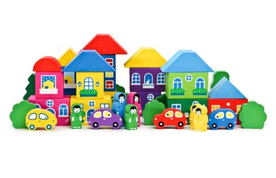 Деревянный конструктор Большой город / 123 детали в системе хранения Игротека 7709рос галерея 1