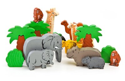 Деревянный конструктор Дикие животные / 109 деталей в системе хранения Игротека 7719рос галерея 1