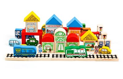 Деревянный конструктор "Городская жизнь" 146 деталей 8708Р галерея 1