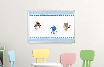 Наклейка для доски 90x60 cм “Голубые полосы"