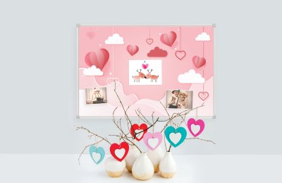 Весёлый фон для доски 90х60 см “Веселый День Валентина“