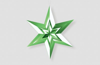 Звезда-в-звезде-зеленый-металлик