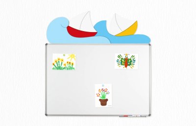 Декорация для магнитной доски 120х90см "Лодки на волнах"