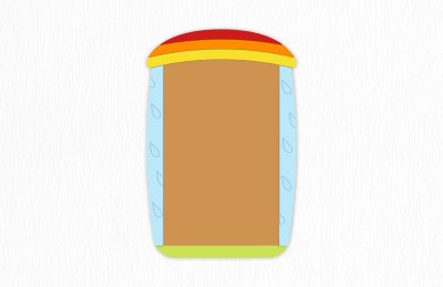 Пробковая доска "Радуга" 78х118 см