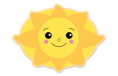 Декорация "Солнышко с лучиками" 80х60 см