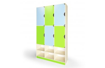 Шкаф двухярусный 6 местный с обувницей