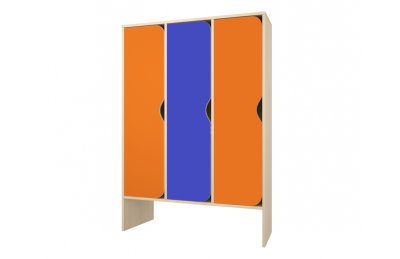 Шкаф детский для одежды с банкеткой 3 секций