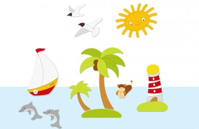 Комплект декораций "На островах"