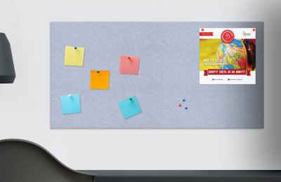 Стенд из эко-войлока 60х120 см. Бледно-васильковый