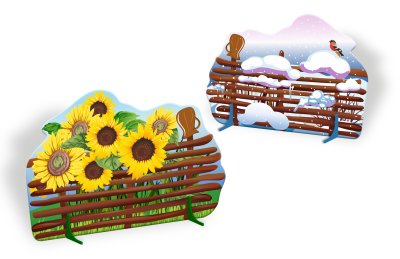 Двусторонняя декорация "Забор. Подсолнухи" 