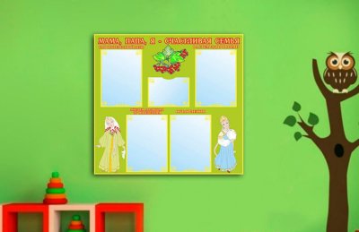 Эко-стенд на холсте "Счастливая семья"