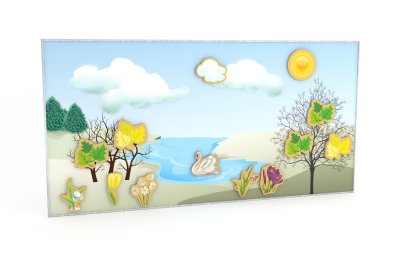 Многофункциональная дидактическая доска с элементами из натуральной фанеры 36896е галерея 1