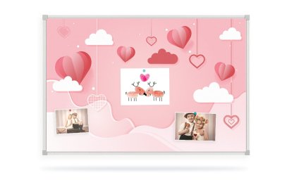 Весёлый фон для доски 90х60 см “Веселый День Валентина“ FBV-1 галерея 1