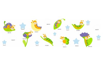 Комплект декораций для спальни "Гусенички" 7 метров 50809 галерея 1